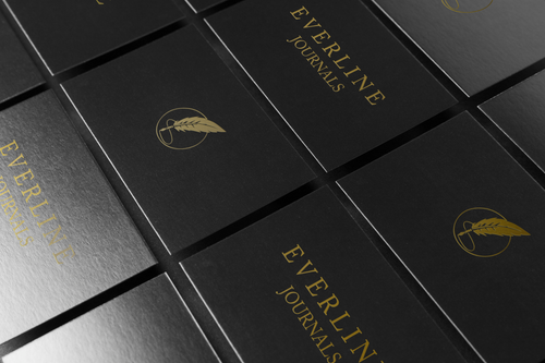 Black journals with gold 'Everline Journals' text and logo.
