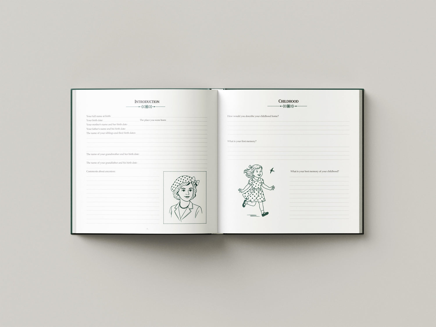 Guided memory book journal with prompts for grandmothers