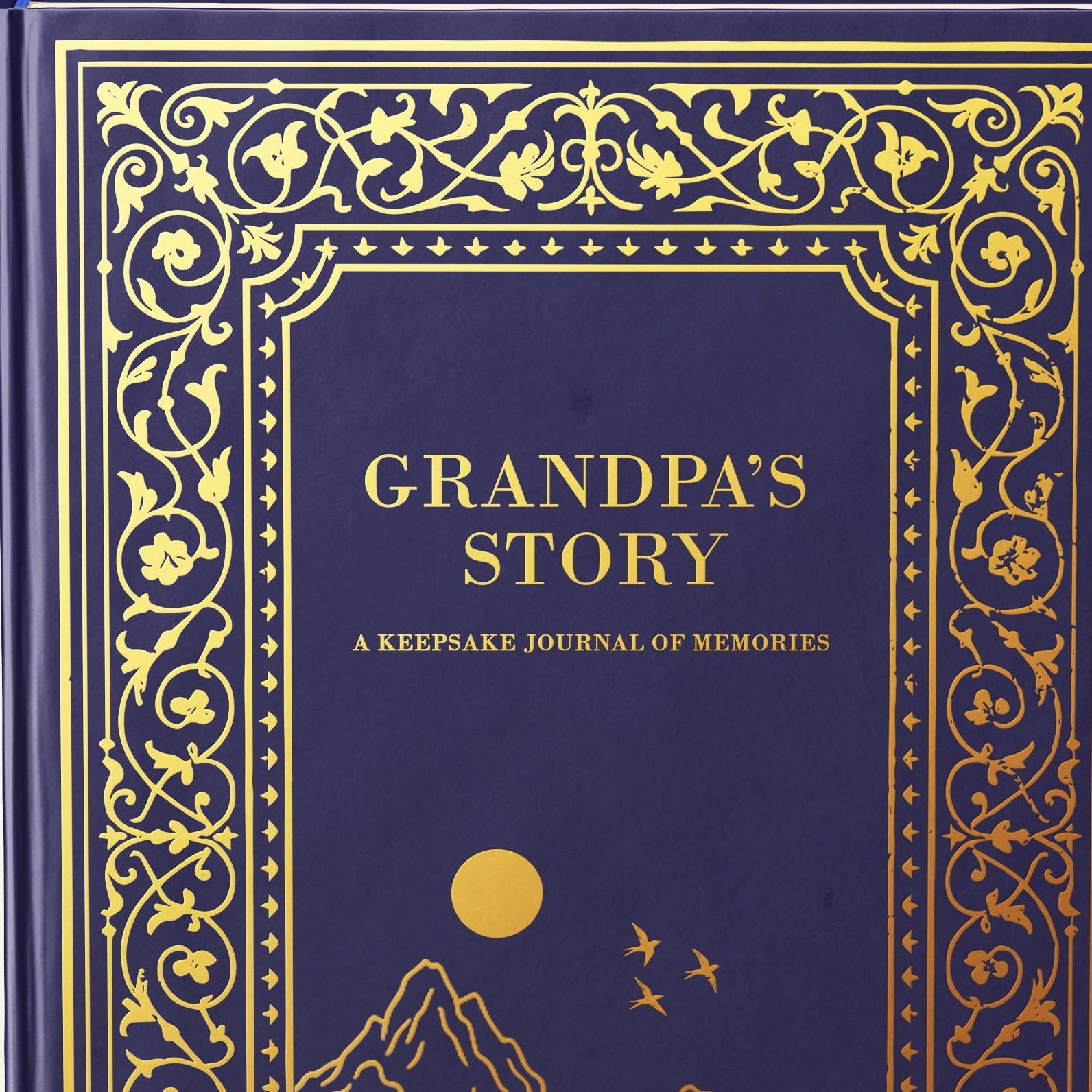 Book titled 'Grandpa's Story' with decorative cover on a white background