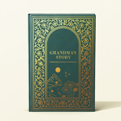 Book titled 'Grandma's Story' with decorative cover on a white background