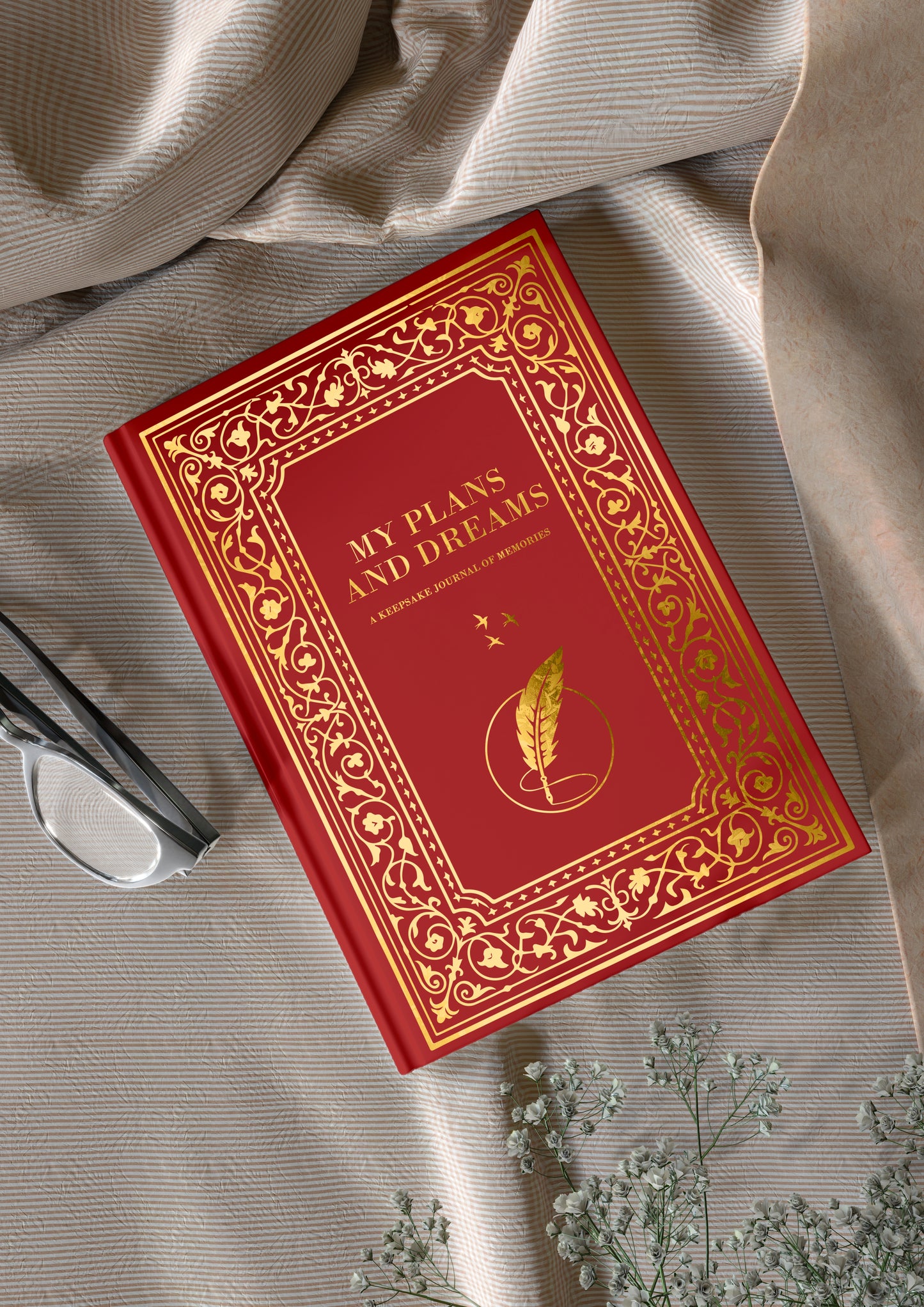 "My Plans And Dreams" Blank Journal Book - Gold Foil Hardcover Case